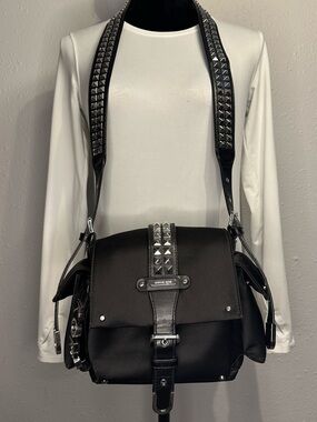 Michael Kors Black Studded Satchel Shoulder Bag